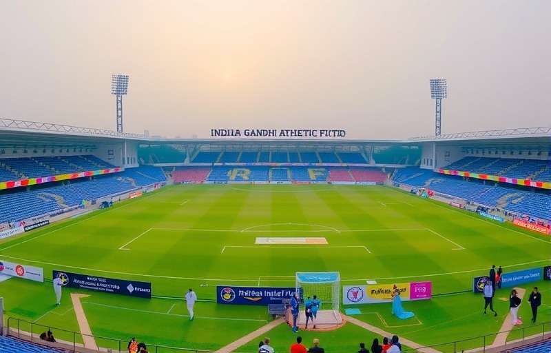 North East United FC home stadium Indira Gandhi Athletic Stadium with North East United FC watermark